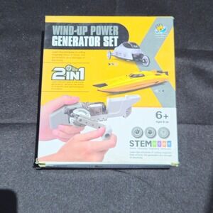 Wind Up Power Generator Set 2-in-1 STEM Science Kit DIY011 Educational Toy